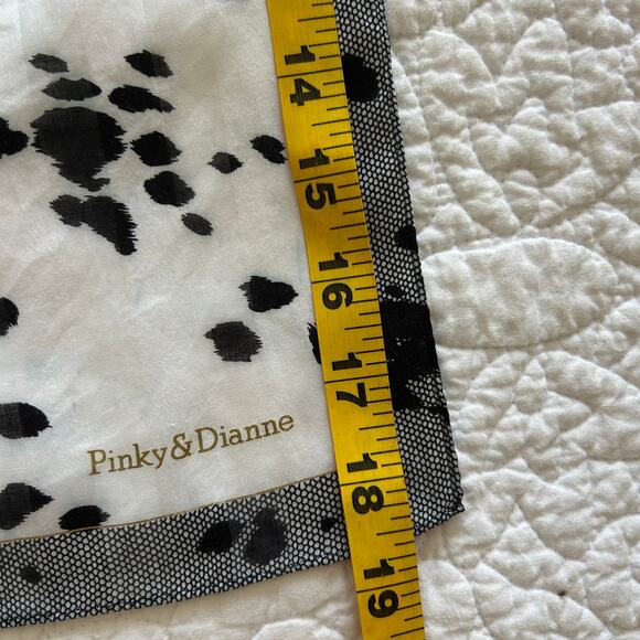 Pinky & Dianne Scarf Dalmatian Print 18 in x 18 in Square Sheer Lightweight - Picture 2 of 6